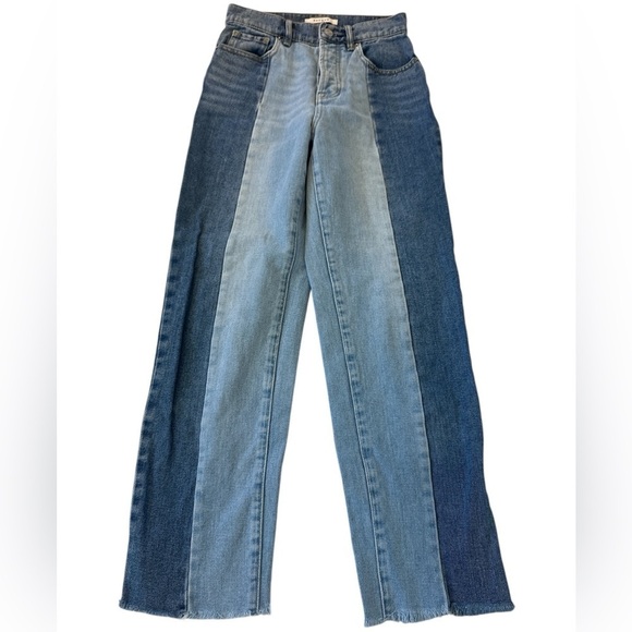 PacSun 90’s Colorblock Two-Tone High Rise Straight Leg Jeans - Picture 5 of 12